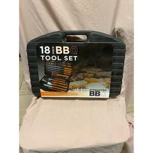 PITTMASTER BBQ 18 PIECE TOOL SET WITH HEAVY DUTY CASE NWT